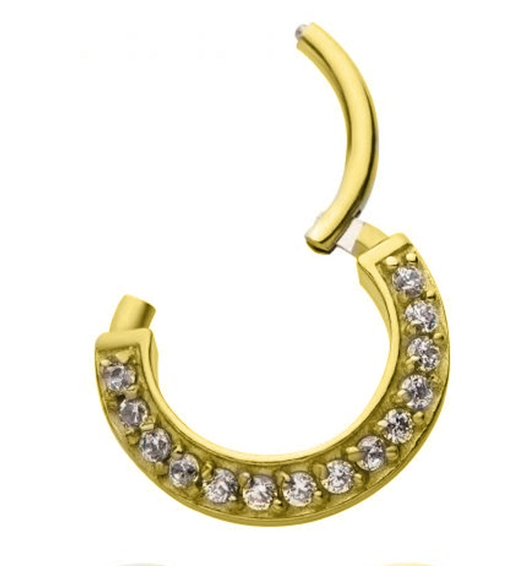 Gold PVD Paragon Gem Hinged Segment Ring