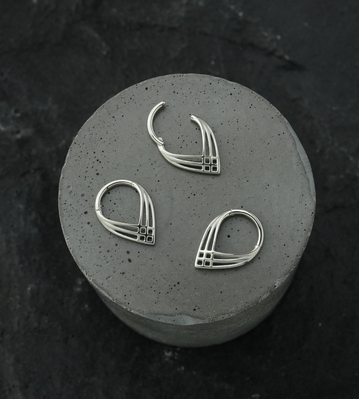 Crosshatch Point Stainless Steel Hinged Segment Ring