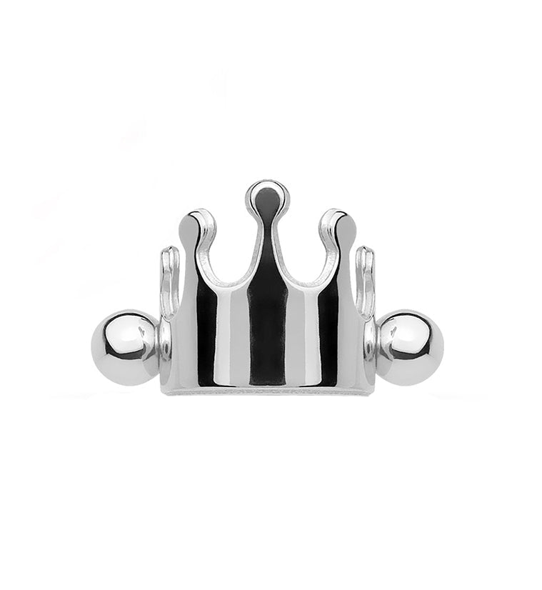 16G Silver Crown Helix / Cartilage Barbell