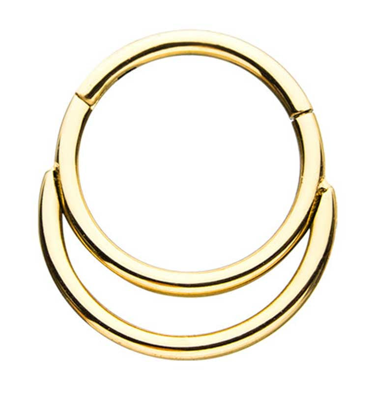 Gold Hinged Segment Hoop Rings Clicker