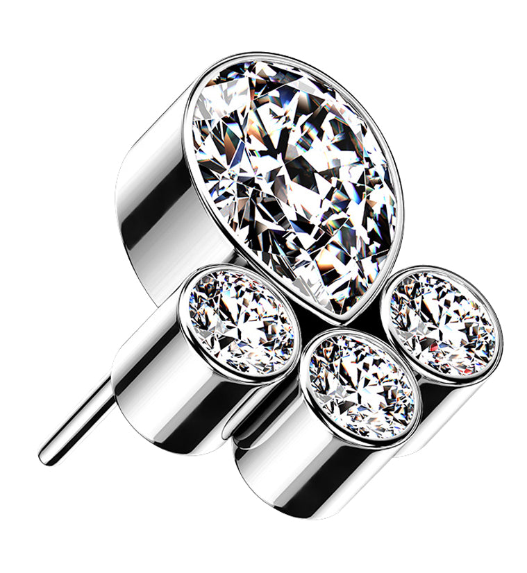 Dab Clear CZ Titanium Threadless Top
