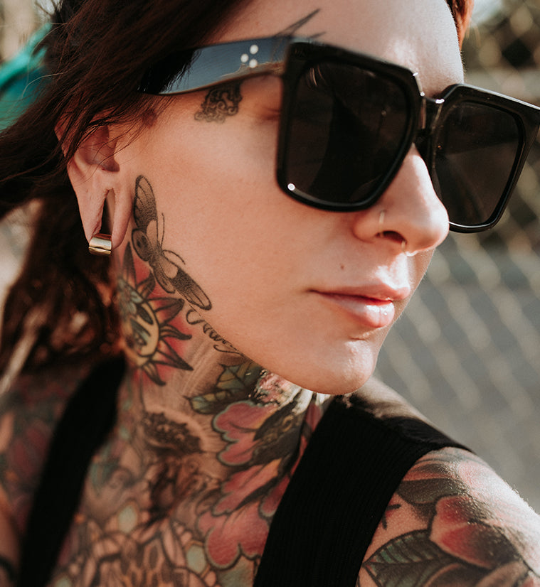 Gold PVD Stainless Steel Hinged Stretched Ear Cuff