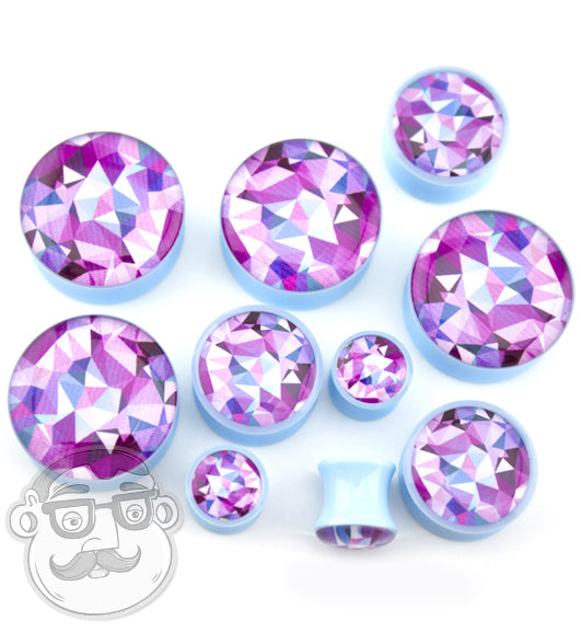 Geometric Light Blue Plugs