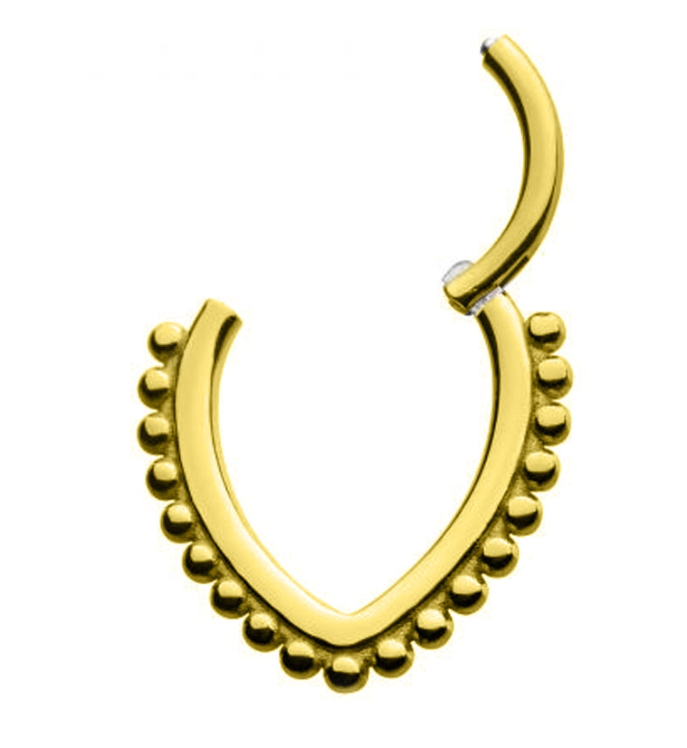 Beaded Teardrop Hinged Segment Ring