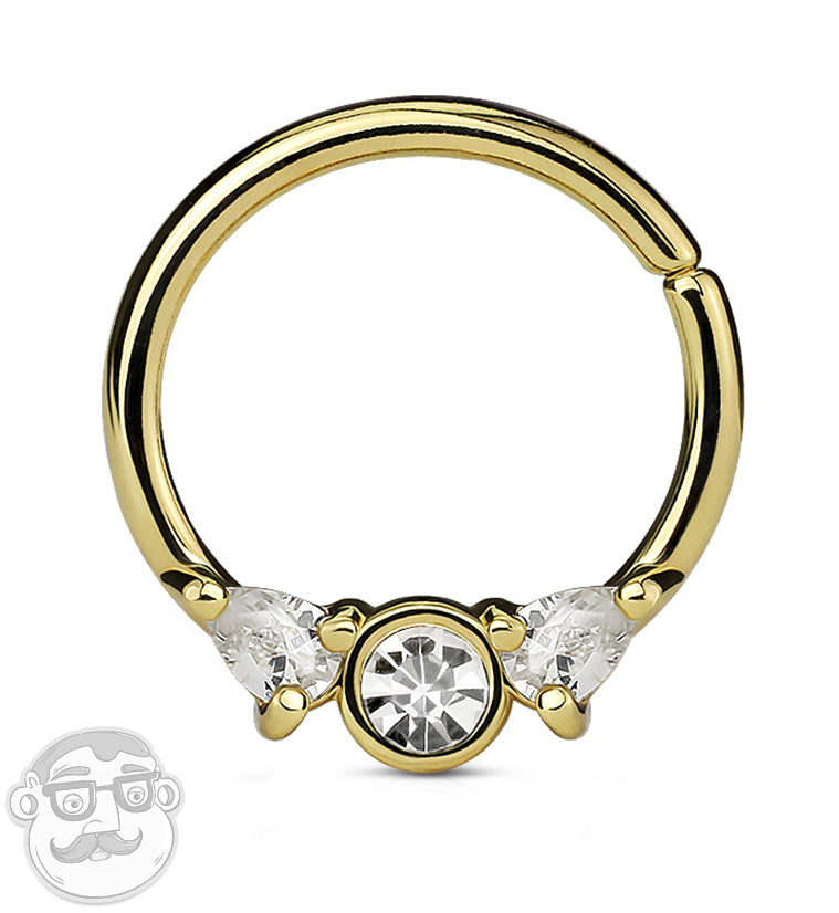 16G PVD Rose Gold Royal CZ teel Septum Ring