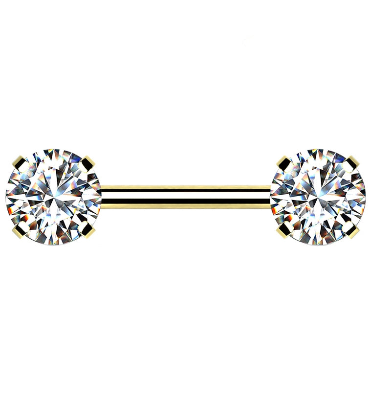 Gold PVD Stainless Steel Threadless Barbell