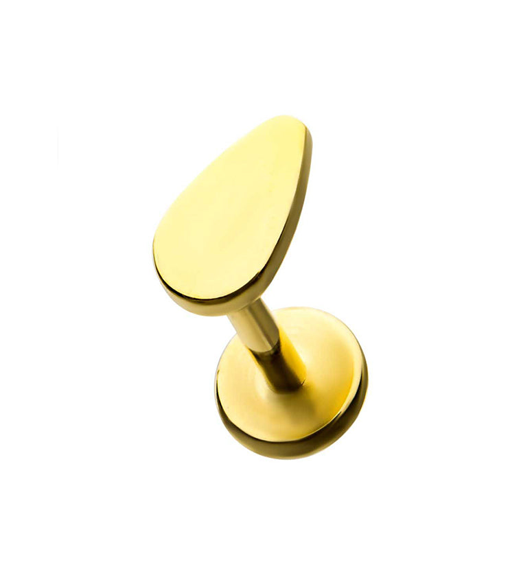 Gold Teardrop Labret Post