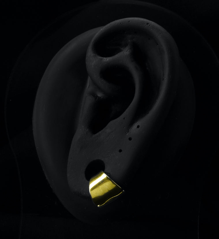 Gold PVD Stainless Steel Hinged Lobe Cuff