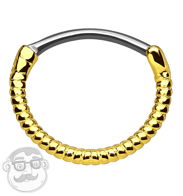 16G Gold Thread Brass Septum Clicker