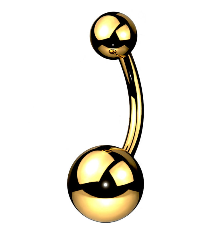 Gold Titanium Belly Button Ring