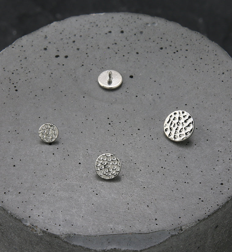 Hammered Disk Internally Threaded Titanium Top