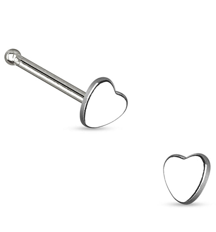 20G Heart Top Stainless Steel Nose Bone