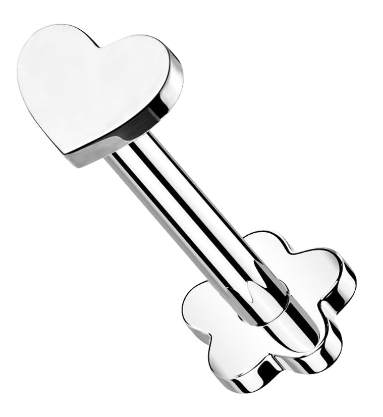 Heart Titanium Threadless Labret