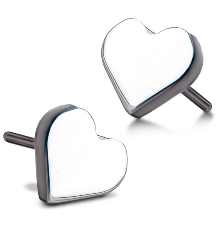 Heart Threadless Titanium Top