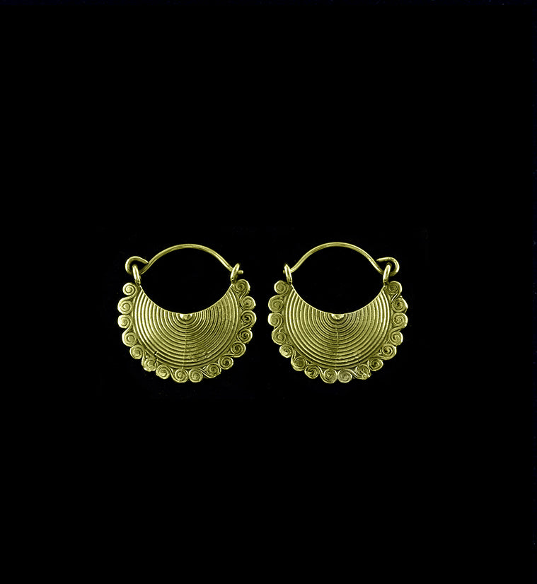 Mini Hypotonic Coil Brass Plug Hoops