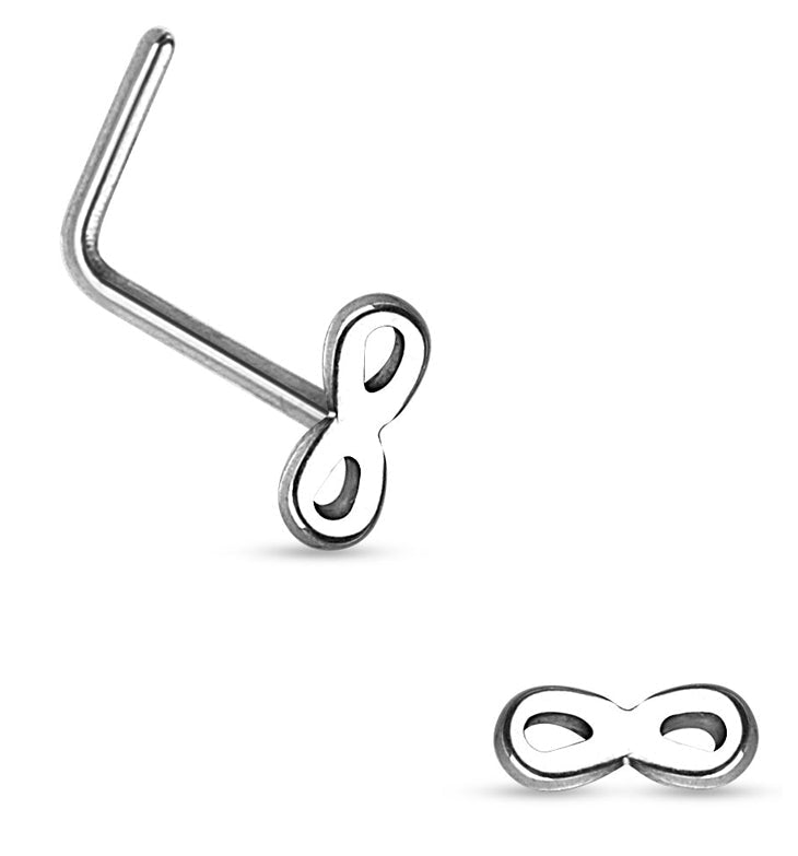 20G Infinity Top Stainless Steel L Shaped Nose Ring