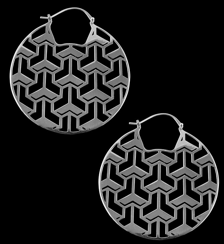 Isometric White Brass Earrings / Weights