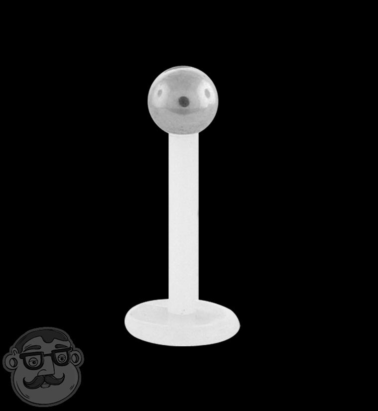 Clear Labret with Steel Ball