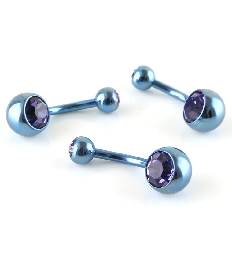 Light Blue Titanium Belly Button Ring