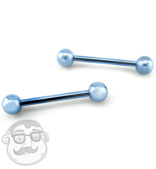 Light Blue Titanium Barbell Nipple Ring