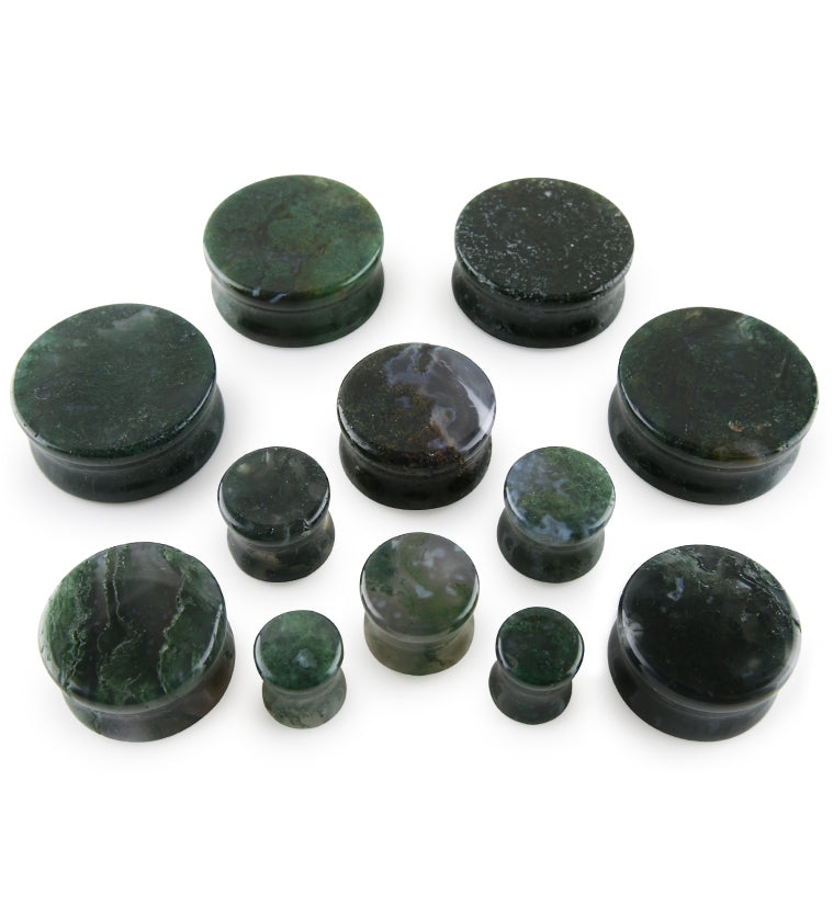 Moss Agate Stone Plugs