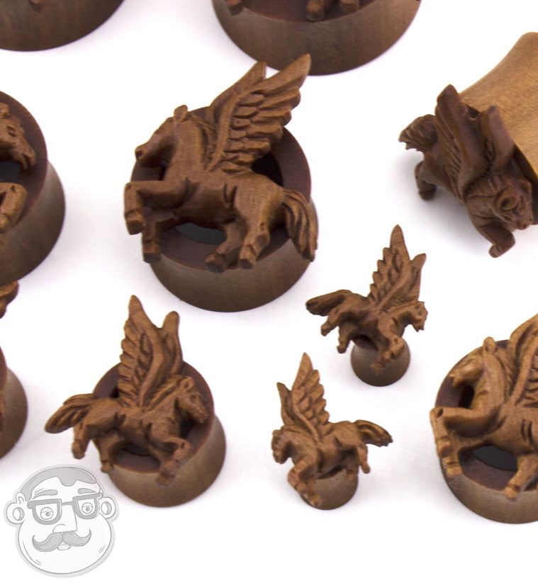 Pegasus Carved Saba Wood Tunnels