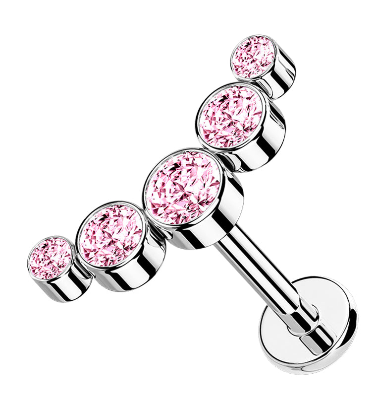 Pink Arch CZ Labret Post