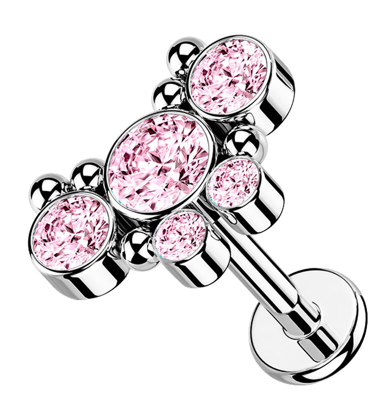 Pink Passel Gem Labret Post