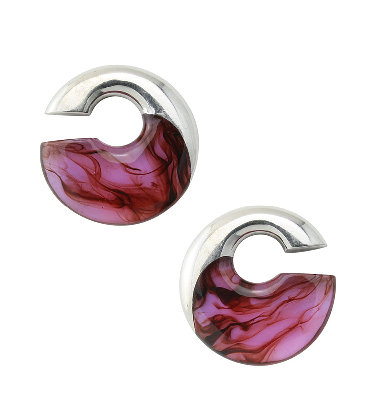 Purple Streak White Brass Ear Weights
