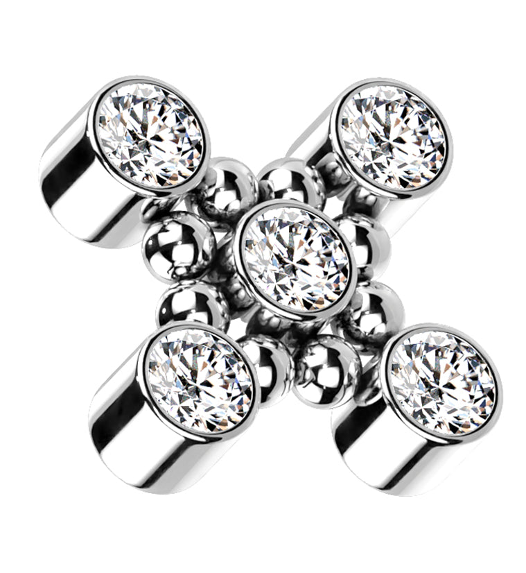 Quincunx CZ Titanium Internally Threaded Top