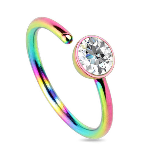 Rainbow Nose Ring Hoop