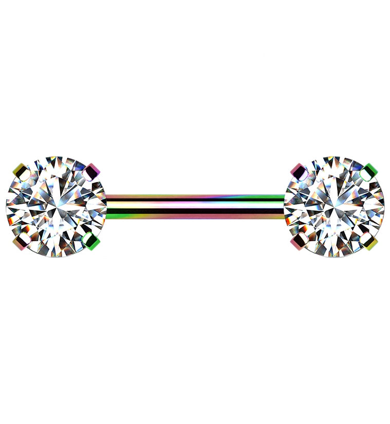 Rainbow PVD Stainless Steel Threadless Barbell