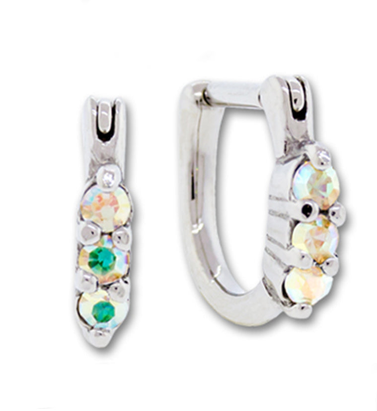 16G Triple CZ Tragus Clicker