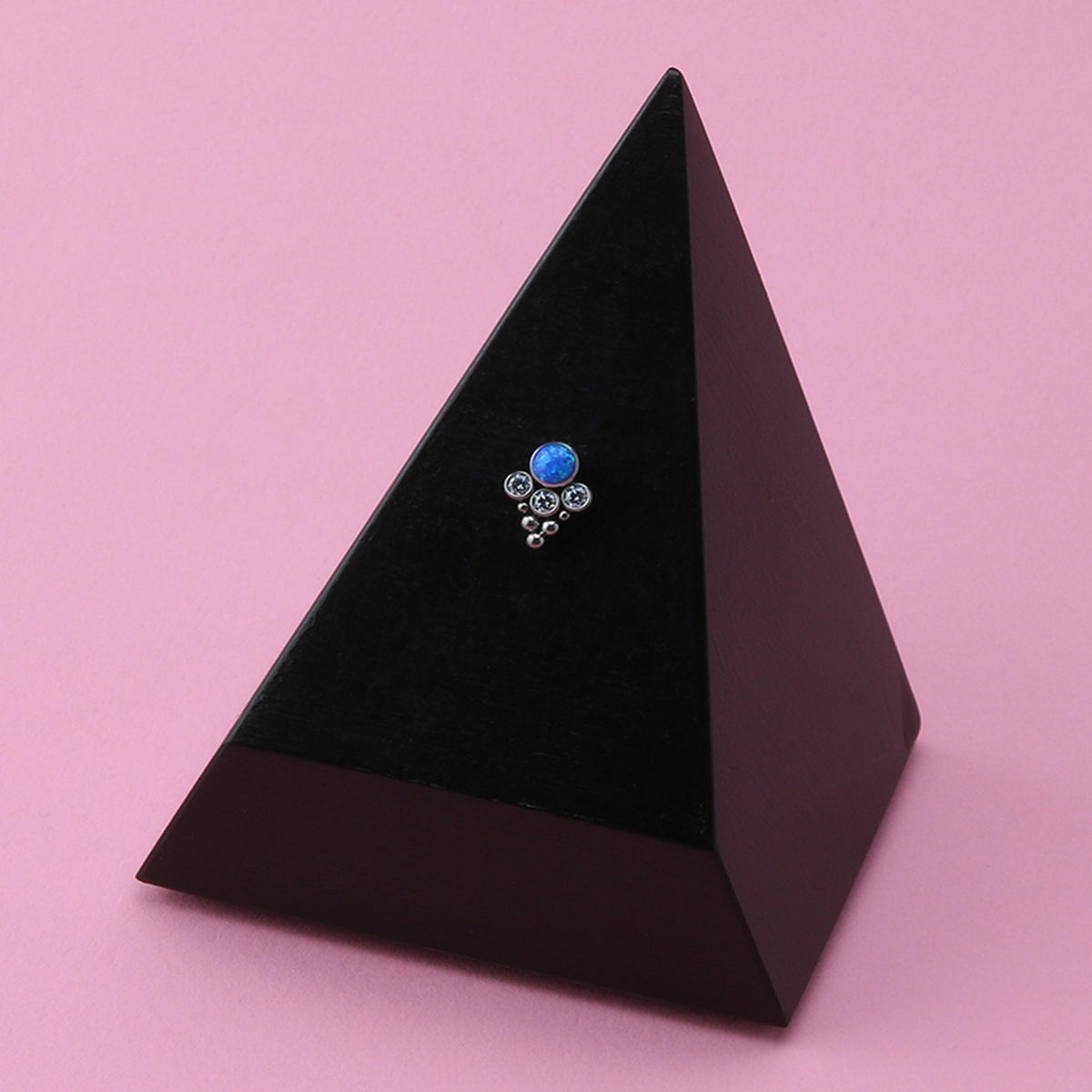 Rival Blue Oplaite X Clear CZ Titanium Threadless Top