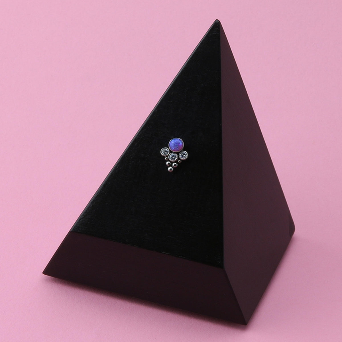 Rival Purple Oplaite X Clear CZ Titanium Threadless Top