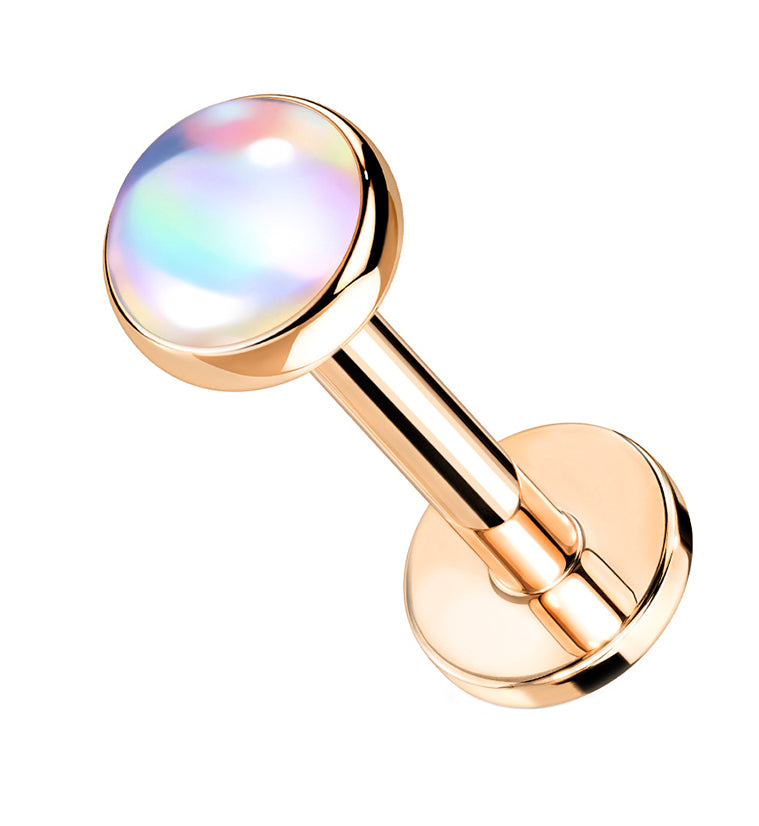 Rose Gold PVD Aura Labret Post