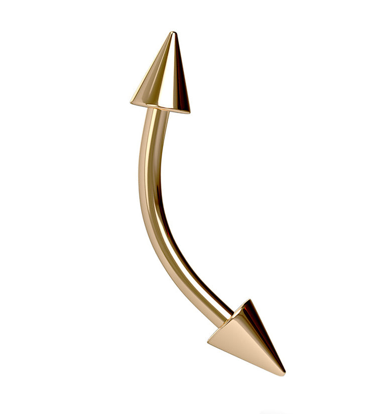 Rose Gold PVD Spiked Curved Barbell