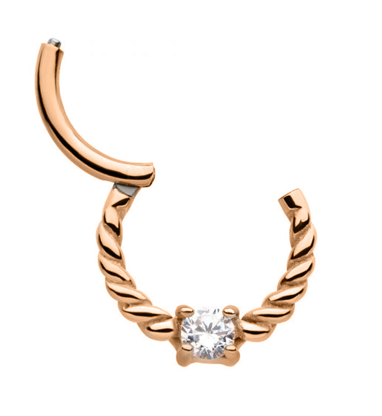 Rose Gold PVD Coil Hinged Segment Ring