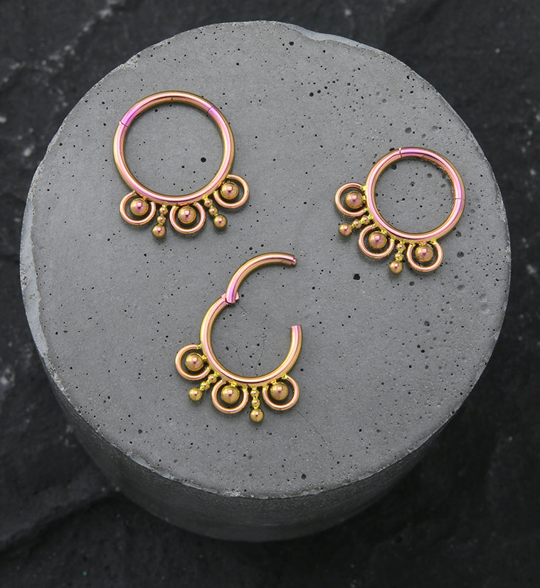 Rose Gold PVD Myriad Hinged Segment Ring
