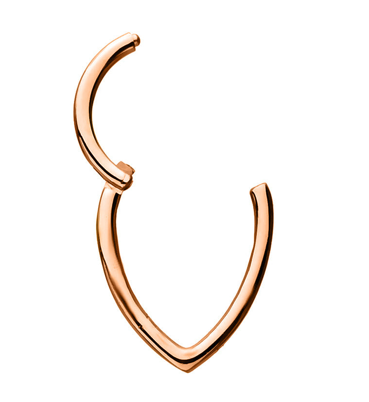Rose Gold PVD Teardrop Hinged Segment Ring