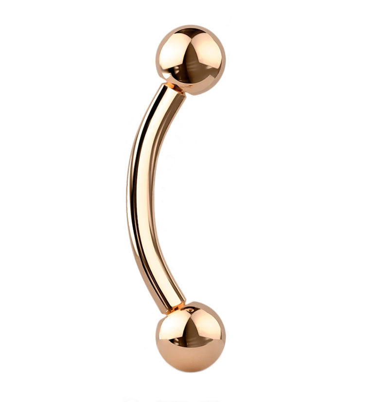 Rose Gold PVD Titanium Curved Barbell