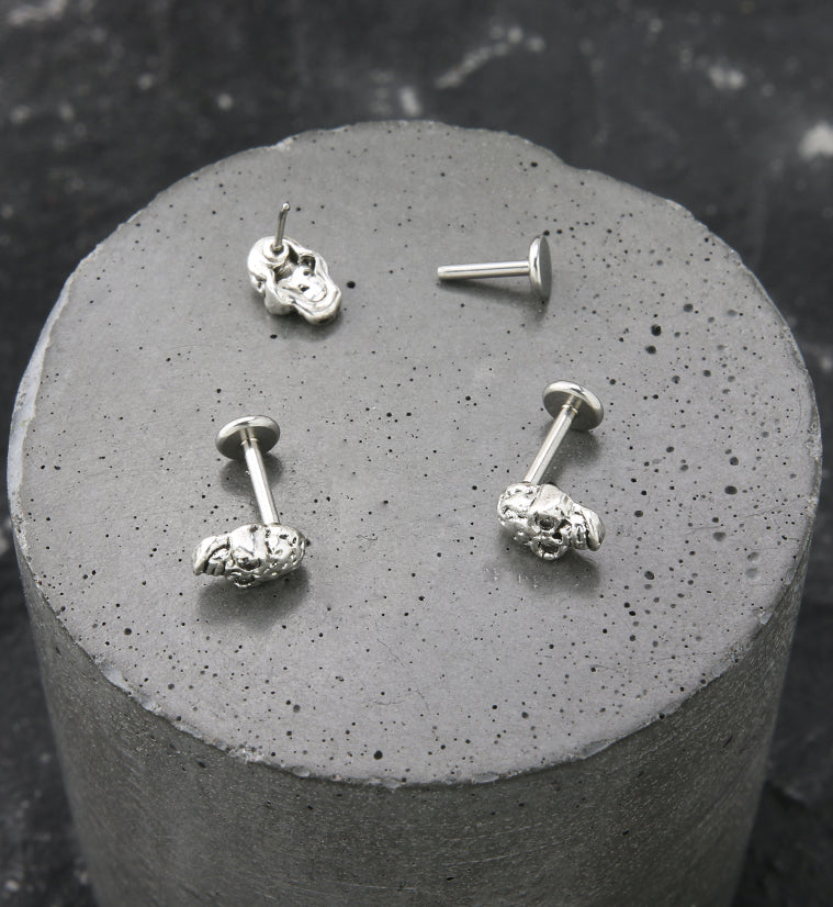 Rugged Skull Stainless Steel Threadless Labret