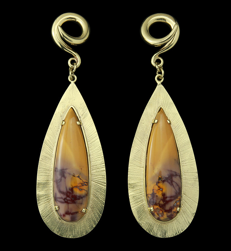 Score Mookaite Stone Brass Ear Weights