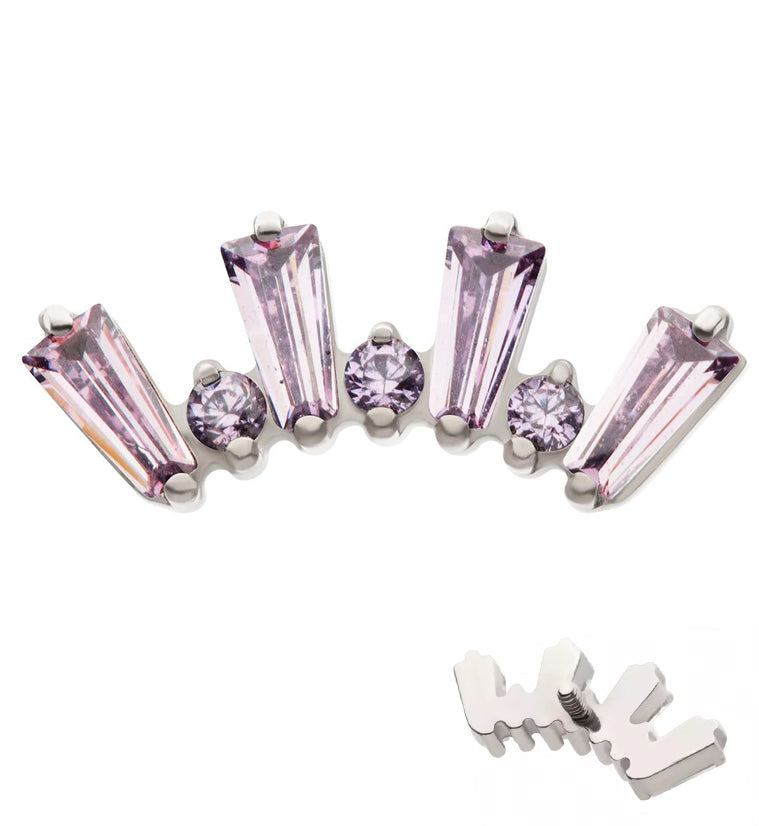 Sequential Amethyst CZ Internally Threaded Titanium Top