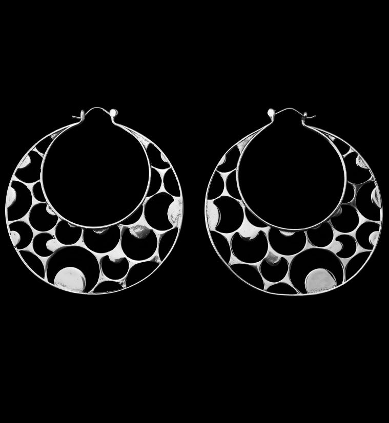 Silver Half Moon Titanium Hangers - Earrings