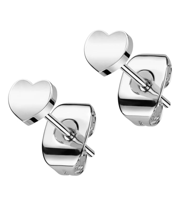 Heart Titanium Stud Earrings