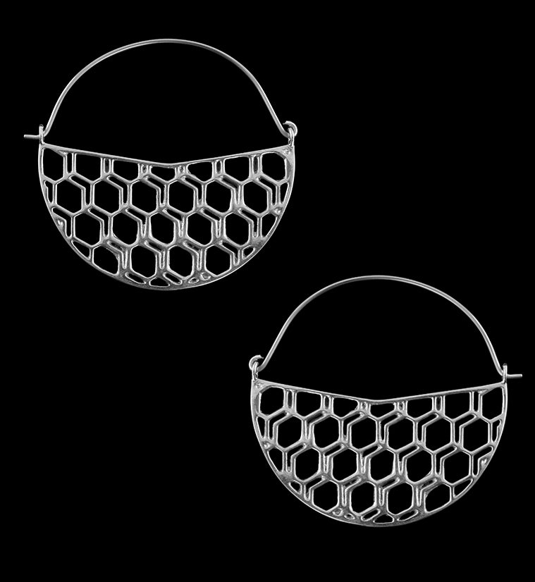 Silver Hexad Titanium Hangers / Earrings