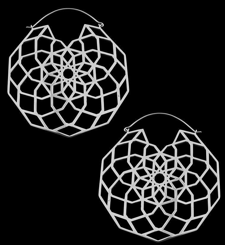Silver Labyrinth Titanium Hangers / Earrings