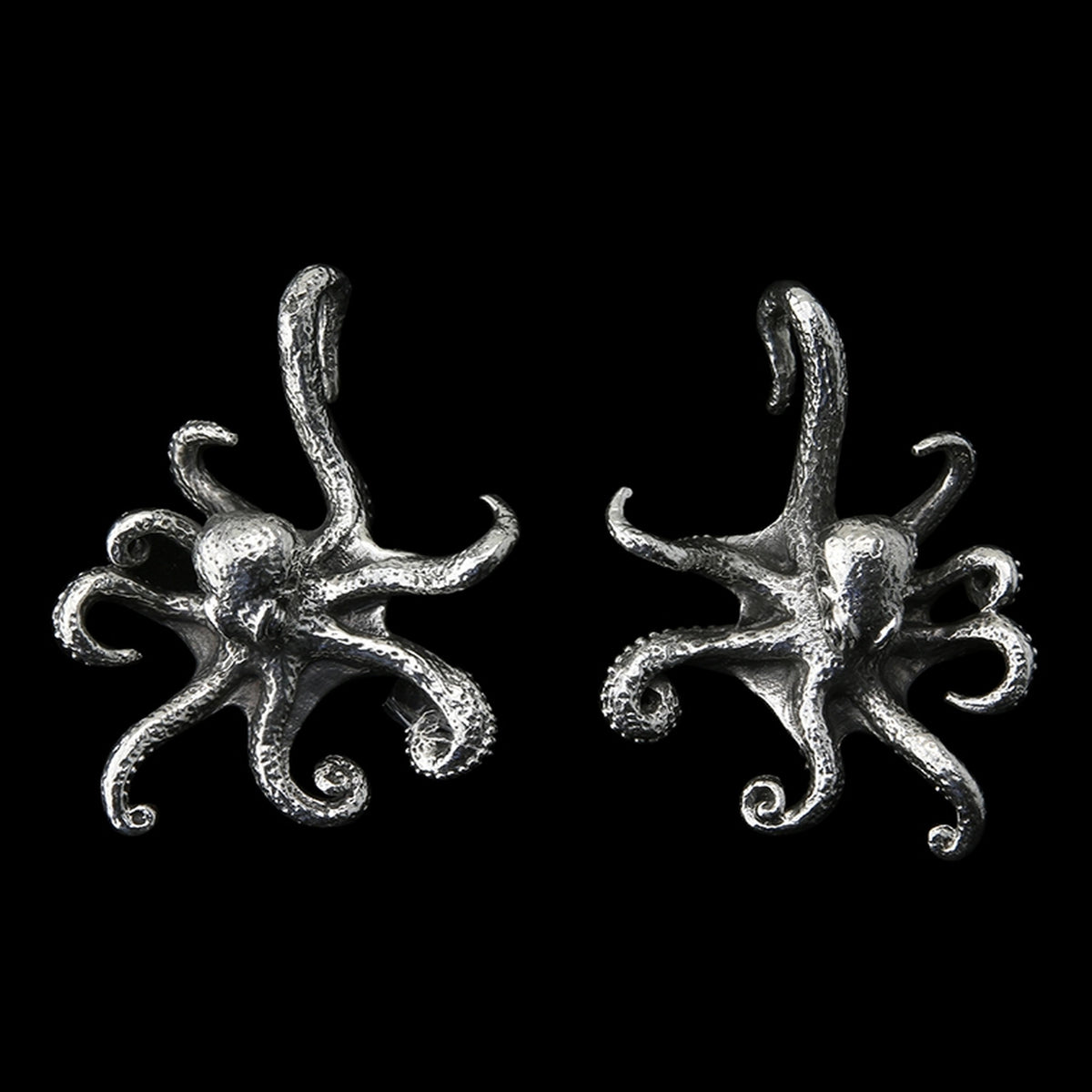 Swimming Octopus White Brass Ear Weights