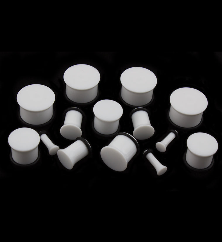 White Single Flare Plugs
